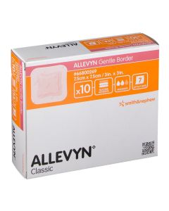 Allevyn™ Gentle Border pansement hydrocellulaire 7,5 x 7,5 cm boîte de 10