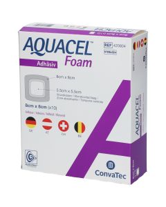 Aquacel® Foam pansement adhésif 8 cm x 8 cm pack de 10