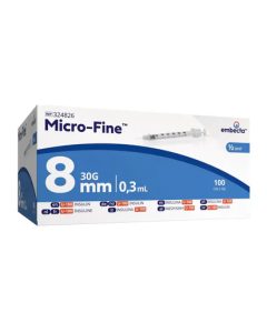 EMBECTA MiCRO-FINE™ + SERINGUE 0,3 ml 8 mm 30G (100 UNITES)