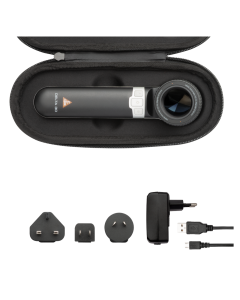 HEINE® DERMATOSCOPE DELTA 30 ÉTUI AVEC EMBOUT DE CONTACT AVEC GRADUATION, CÂBLE USB AVEC BLOC D'ALIMENTATION ENFICHABLE HOMOLOGUÉ 