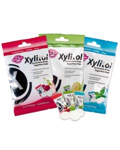 MIRADENT PASTILLES XYLITOL DROPS MELON (60G)