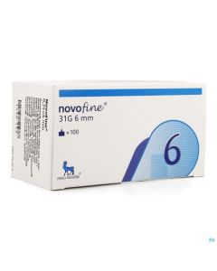 Novofine® aiguille à stylo 6 mm 31G diamètre 0,25 mm boîte de 100