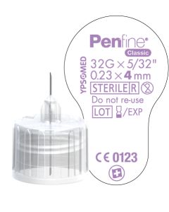 Penfine® aiguille à stylo Classic 4 mm 32G diamètre 0,23 mm boîte de 100