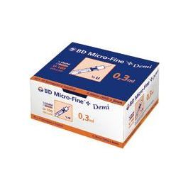 BD Micro-Fine™ + seringue avec aiguille 0,3 ml 8 mm 30G diamètre 0,30 mm boite de 100